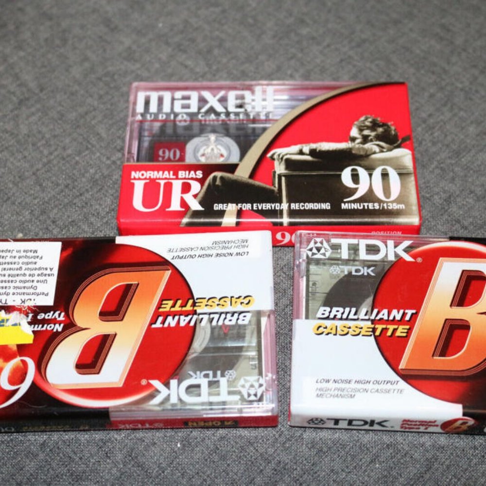 Lot of 3 TDK 60 min Maxell XLII 90 Minutes Audio Cassette Tape High NEW SEALED